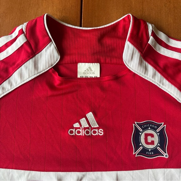 Chicago Fire MLS Soccer Jersey Yth L Climacool Adidas Authentic Red White Y2K 06 - Picture 7 of 11